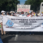 Comunidades que habitan la Hacienda La Labor en Ahuachapán, condenaron la detención de líderes que se opusieron a la extracción de agua por parte de una empresa que construye proyectos habitacionales. Foto: Cortesía.