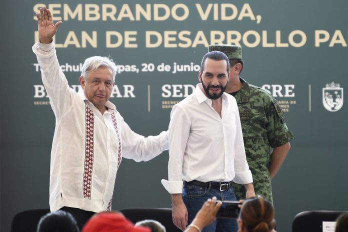 El Presidente Nayib Bukele visitó Tapachula, México, para conocer detalles del programa Sembrando Vida. Su homólogo mexicano, Andrés Manuel López Obrador, encabezó el encuentro. Foto: Cortesía.