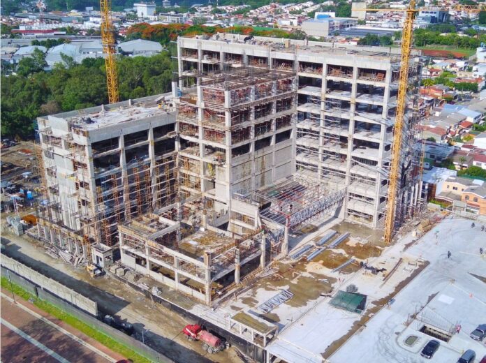Avance del 41% en construcción de oficinas centrales de la Fiscalía General de la República. Foto: Cortesía.