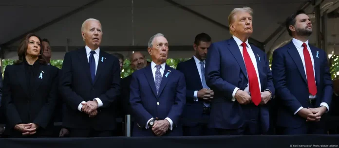 De izquierda a derecha: Harris, Biden, Bloomberg, Trump y Vance. Foto: Cortesía.