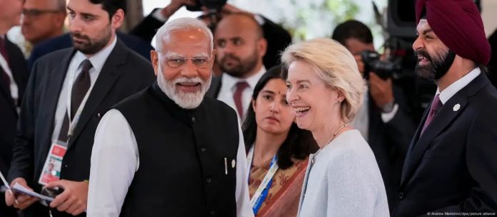 ARCHIVO.- Ursula von der Leyen y Narendra Modi en la cumbre del G7, en Italia. (2024).