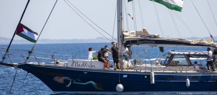 El velero de la Coalición de la Flotilla de la Libertad (FFC) de nombre "Madleen" llegará este lunes a la Franja de Gaza. Foto: Cortesía.