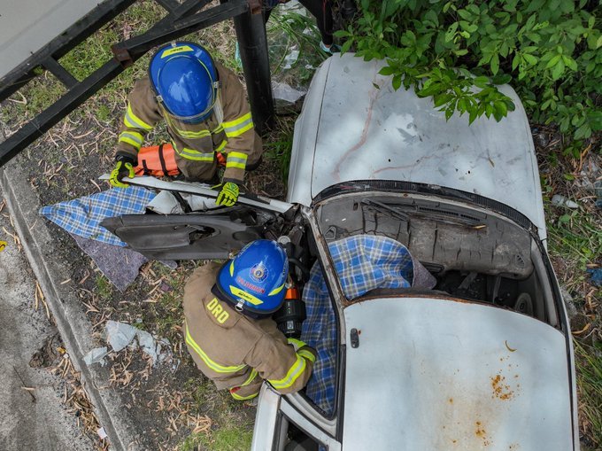 simulacro de accidente de tránsito.