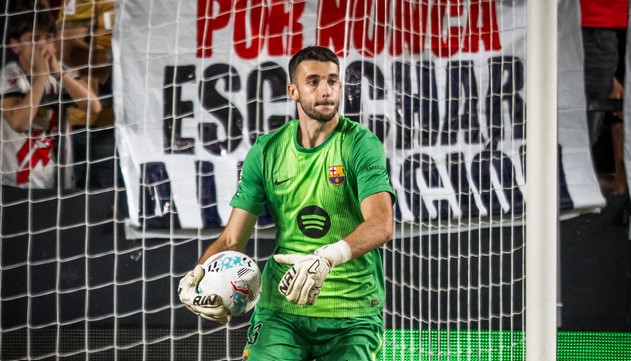 Joan García Joan García fue el mejor de los de Barcelona en el partido. Foto cortesía: FC Barcelona.