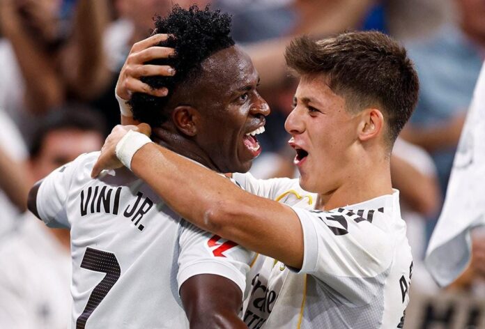 Vinicius y Güler Arda Güler y Vinicius Junior fueron los anotadores del partido. Foto cortesía: Real Madrid.