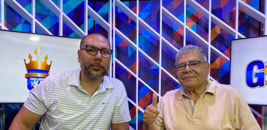 Yamil Bukele juntó a Raúl Beltrán Bonilla en su entrevista con Radio YSKL. Foto cortesía: Radio YSKL.