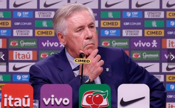 Ancelotti Brasil Carlo Ancelotti es el tercer técnico que dirigió a Brasil en estas eliminatorias. Foto cortesía: Selección Brasileña de Fútbol.