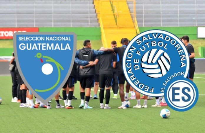 La selección 'Cuscatleca' en un entrenamiento previo al partido en Guatemala. Foto cortesía: La Selecta
