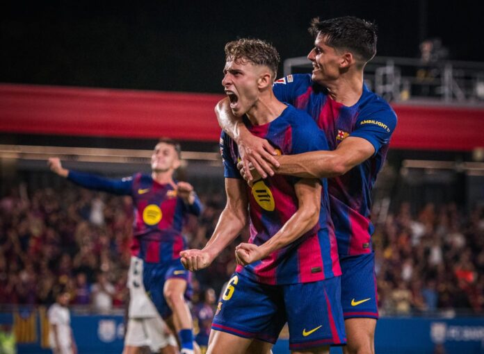 Fermín fue protagonista del club de la ciudad condal, con un doblete. Foto cortesía: FC Barcelona.