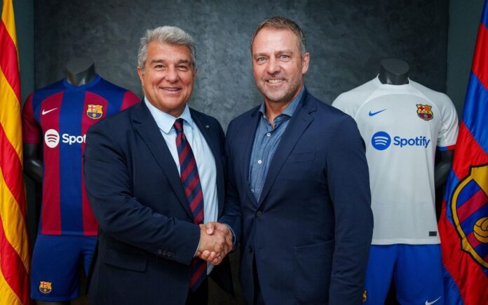 Joan Laporta fichó a Hansi Flick como remplazo de Xavi Hernández. Foto cortesía: FC Barcelona.