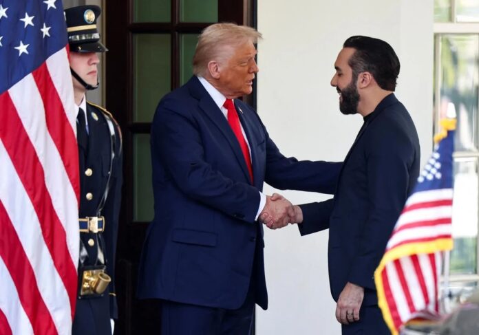 El presidente de Estados Unidos, Donald Trump, recibió este lunes (14.04.2025) en la Casa Blanca a su homólogo de El Salvador, Nayib Bukele.