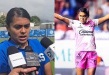 Brenda Cerén: “Gracias a Dios la mayoría estamos jugando afuera” Brenda Cerén es figura del Atlas en México. Fotos cortesía: FESFUT y Atlas Femenil.