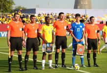 ¡Histórico! El Salvador consigue su cuarto punto en Mundiales ante Colombia Los capitanes Guardado y Orozco previo al inicio del juego. Foto cortesía: La Selecta.