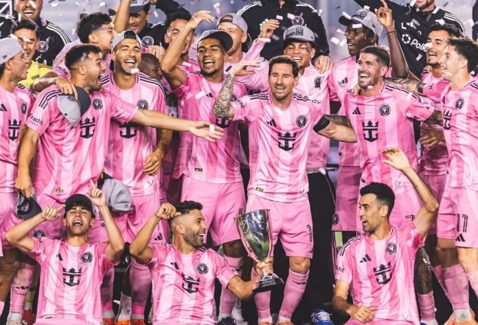 Inter Miami Inter Miami celebrando con la copa. Foto cortesía: Leo Messi.