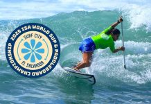 ¿Qué es el ISA World SUP and Paddleboard Championship, evento internacional que se realiza en la playa El Sunzal, en El Salvador? Josselyn Alabi, atleta de SUP Surf. Foto cortesía: INDES.