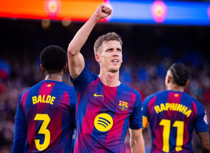 Olmo Dani Olmo anotó por partida doble. Foto cortesía: FC Barcelona.
