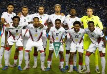 Así quedó el sorteo del repechaje internacional rumbo al próximo Mundial Surinam, que compartió grupo con El Salvador en las eliminatorias, busca su lugar en el Mundial. Foto cortesía: Federación de Fútbol de Surinam.