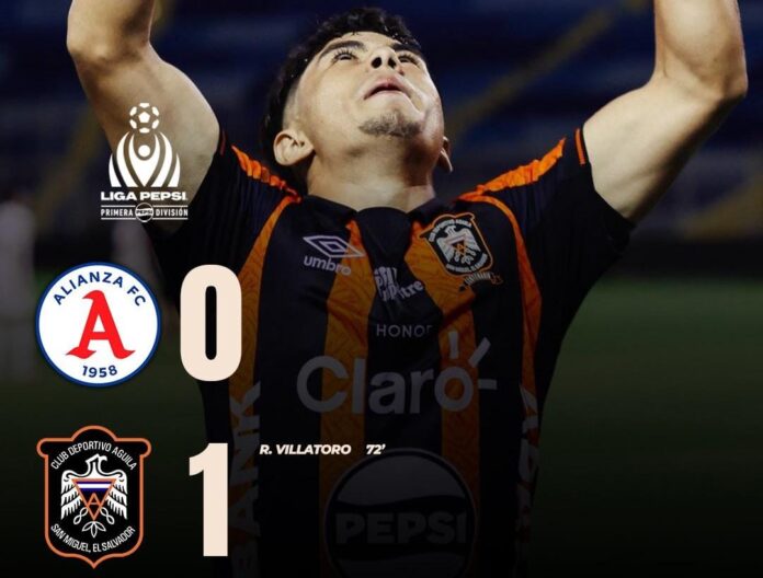 El gol de Villatoro fue el que marcó la diferencia en el juego. Foto cortesía: CD Águila.