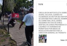 Multan con $150 a motociclista por circular sobre acera peatonal en bulevar Los Héroes
