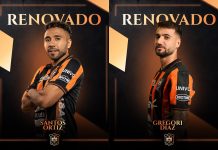 Águila confirmó la renovación de Santos Ortiz y Gregori Díaz Los 'Emplumados' anunciaron dos renovaciones más. Foto cortesía: CD Águila.