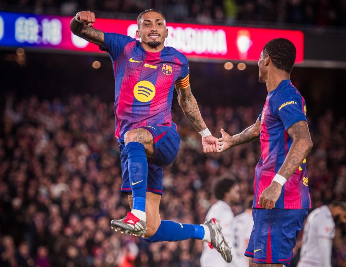 Raphinha marcó el camino 'Blaugrana' con un doblete. Foto cortesía: FC Barcelona.