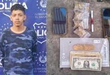 Presunto pandillero detenido en posesión de droga, en San Salvador Oeste