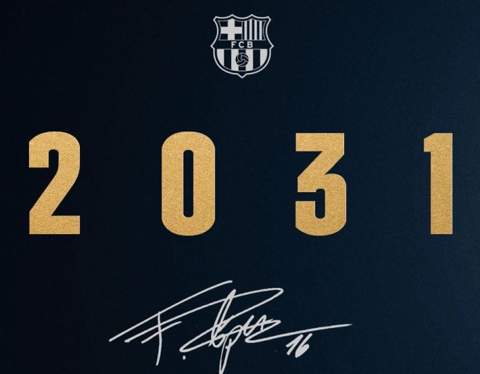 Fermín López renovó con los 'Culés'. Foto cortesía: FC Barcelona.