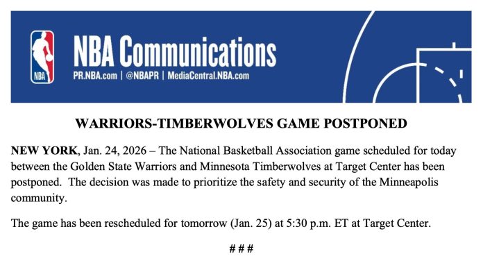 NBA El comunicado de la liga. Foto cortesía: NBA.
