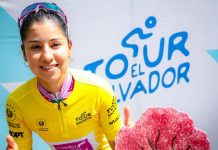 Paula Andrea Patiño ganó la cuarta etapa y se consagró campeona del Tour El Salvador Paula Patiño se llevó la clasificación general. Foto cortesía: Secretaría de Prensa.