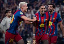 El Barcelona ganó El Clásico al Real Madrid y se llevó la Supercopa de España Raphinha fue el MVP de la final. Foto cortesía: FC Barcelona.