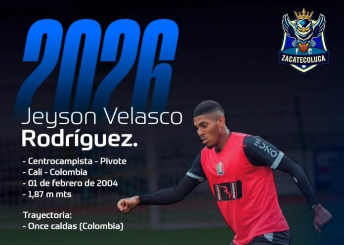 Velasco llega del Once Caldas de Colombia. Foto cortesía: Zacatecoluca FC.