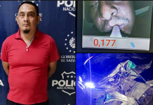 Detienen a sujeto conduciendo ebrio en San Miguel Centro Foto: Cortesía.