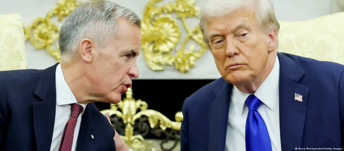 Trump y el primer ministro canadiense Mark Carney hablan con periodistas en la Oficina Oval de la Casa Blanca, en Washington, D.C., Estados Unidos (07.10.2025) Imagen de referencia. Foto: Cortesía.