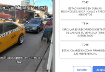 Taxi es multado por estacionarse en zona prohibida y afectar el tráfico en San Miguel