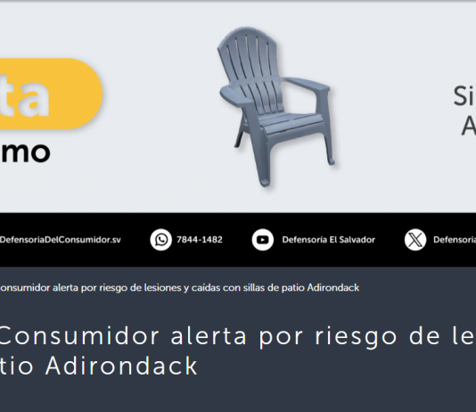 Defensoría del Consumidor alerta sobre riesgo de lesiones y caídas por sillas de patio Adirondack Foto: Cortesía.