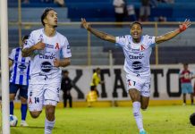 Alianza venció en el Estadio Cuscatlán a Isidro Metapán El gol definitivo fue obra de Enrico Dueñas. Foto cortesía: Alianza FC.