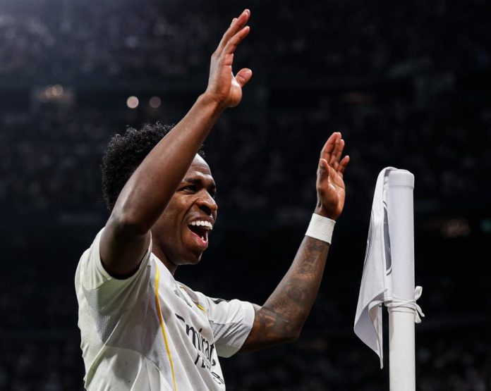 Vinicius Vinicius volvió a celebrar con un baile. Foto cortesía: Real Madrid.