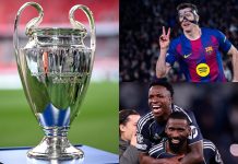 Listos los cuartos de final de la Champions League: Real Madrid y Barcelona podrían enfrentarse en la final Listos los cuartos de la Copa de Europa. Foto cortesía: Champions League, FC Barcelona y Real Madrid.