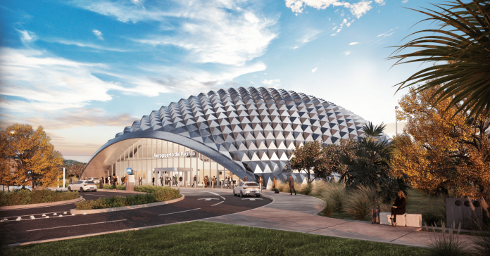 Cúpula de Aeropuerto del Pacífico, render.