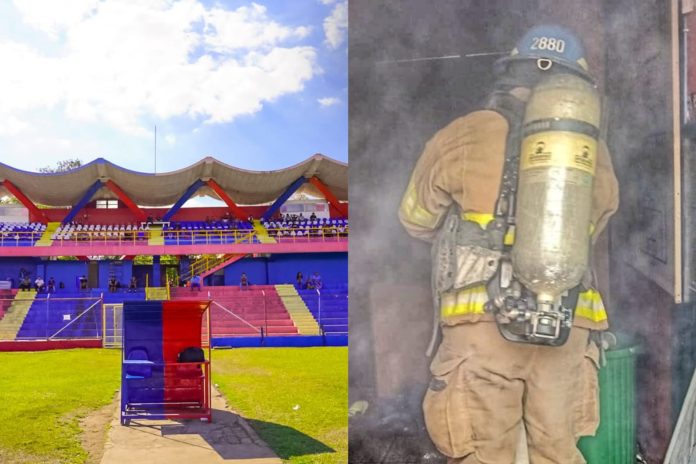 Incendio en la casa de FAS. Foto cortesía: Alcaldía de Santa Ana y Bomberos El Salvador.