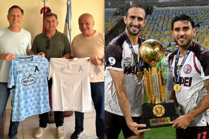 Sibrián se reunió con las autoridades de un campeón sudamericano. Foto cortesía: Alianza y Lanús.