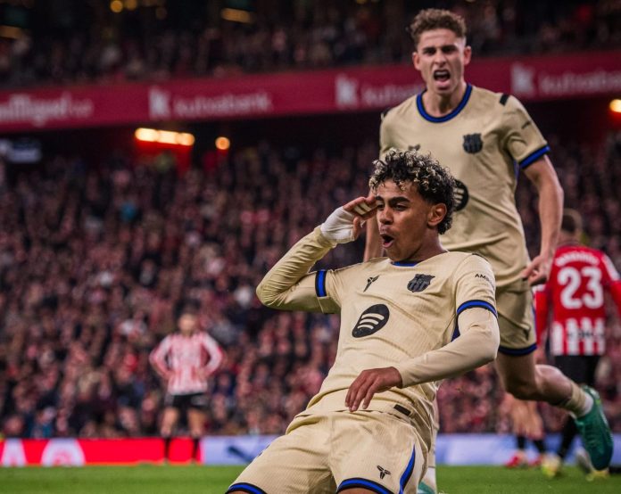Lamine anotó el gol decisivo. Foto cortesía: FC Barcelona.