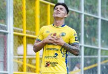 Municipal Limeño goleó 0-5 de visita en Chapeltique La celebración de Ramos en el segundo gol. Foto cortesía: Municipal Limeño.