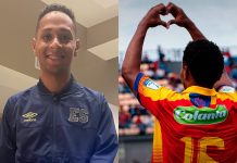 Mayer Gil volvió a anotar en el fútbol colombiano Gil volvió a marcar. Fotos cortesía: La Selecta y Deportivo Pasto.