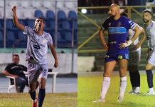 Zacatecoluca e Isidro Metapán empataron en Sonsonate Anzora y Mier anotaron los segundos goles de sus equipos. Fotos cortesía: Isidro Metapán y Zacatecoluca.