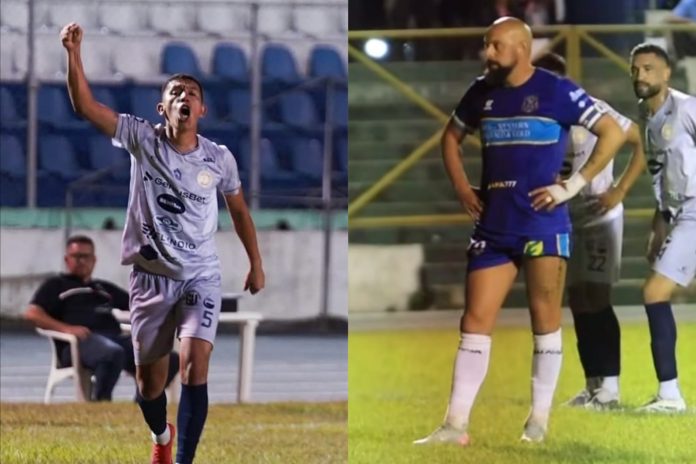 Anzora y Mier anotaron los segundos goles de sus equipos. Fotos cortesía: Isidro Metapán y Zacatecoluca.