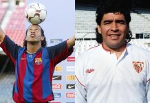 LaLiga de España realizará una jornada ‘retro’: los equipos utilizarán uniformes antiguos Se espera que los 'Blaugranas' participen a partir de la próxima temporada. Foto cortesía: FC Barcelona y Sevilla FC.