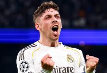 El Real Madrid goleó al City con un triplete de Federico Valverde Valverde anotó tres tantos. Foto cortesía: Real Madrid.