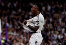 El Real Madrid venció al Atlético en el ‘Derbi’ con un doblete de Vinicius 'Vini' marcó doblete. Foto cortesía: Real Madrid.