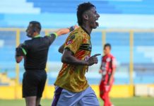 Platense goleó a Hércules en el Estadio Cuscatlán Bogotá volvió a anotar. Foto cortesía: Platense.